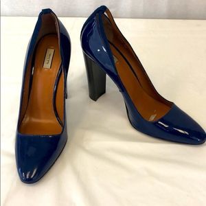 PAUL Smith blue patent block heels - Size 9